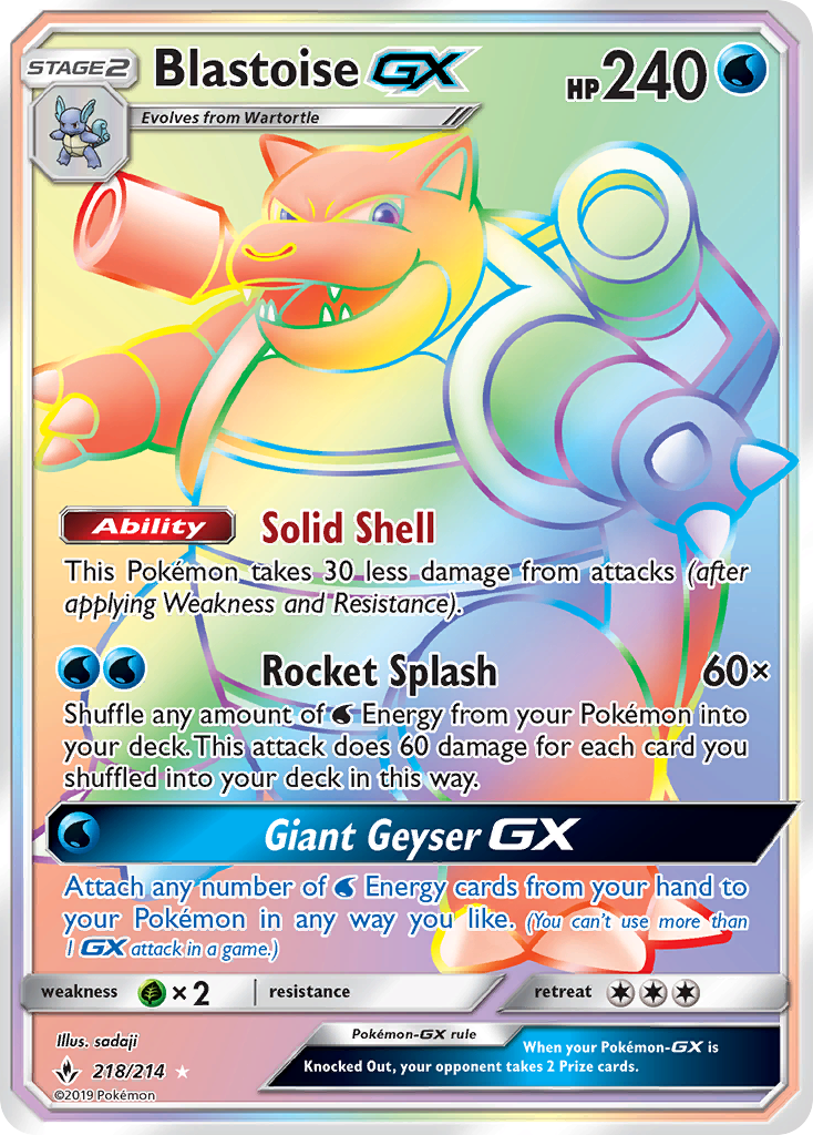 Blastoise GX (218/214) [Sun & Moon: Unbroken Bonds] | L.A. Mood Comics and Games