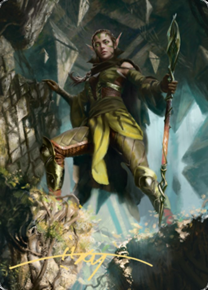 Nissa of Shadowed Boughs 1 Art Card (Gold-Stamped Signature) [Zendikar Rising Art Series] | L.A. Mood Comics and Games