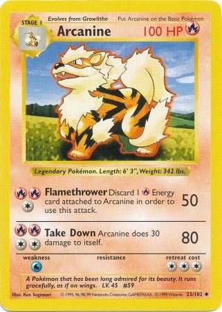 Arcanine (23/102) [Base Set Shadowless Unlimited] | L.A. Mood Comics and Games
