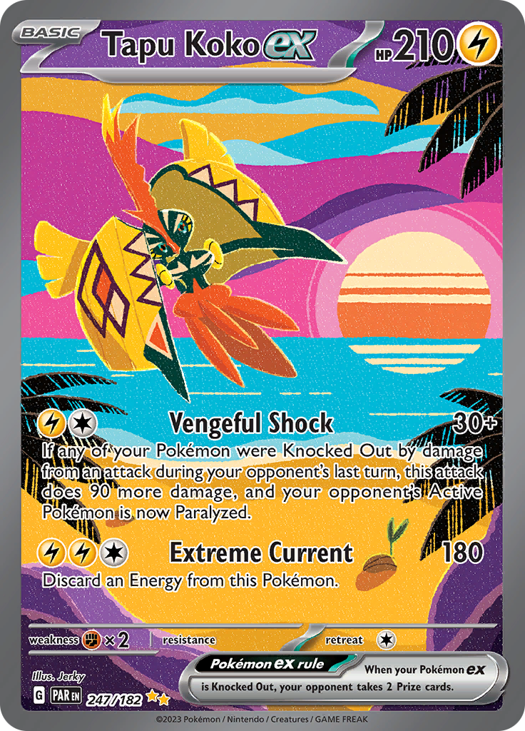 Tapu Koko ex (247/182) [Scarlet & Violet: Paradox Rift] | L.A. Mood Comics and Games