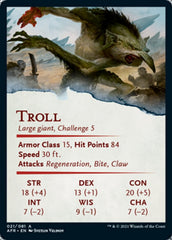 Troll Art Card (Gold-Stamped Signature) [Dungeons & Dragons: Adventures in the Forgotten Realms Art Series] | L.A. Mood Comics and Games