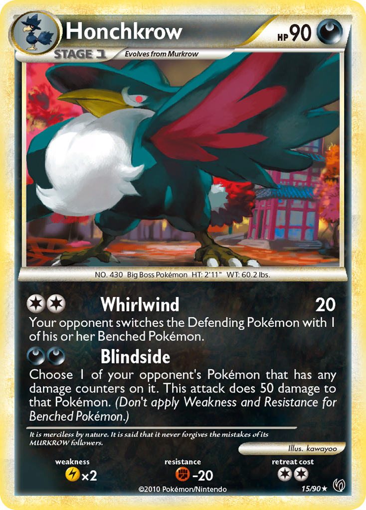 Honchkrow (15/90) [HeartGold & SoulSilver: Undaunted] | L.A. Mood Comics and Games