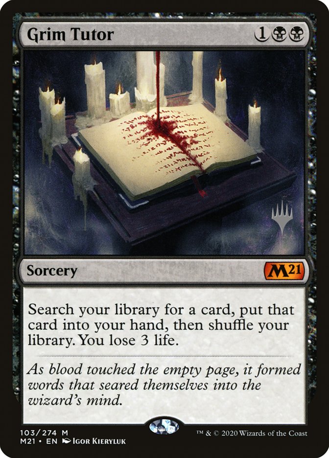 Grim Tutor (Promo Pack) [Core Set 2021 Promos] | L.A. Mood Comics and Games