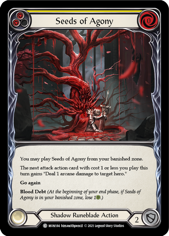 Seeds of Agony (Yellow) [MON184] (Monarch)  1st Edition Normal | L.A. Mood Comics and Games
