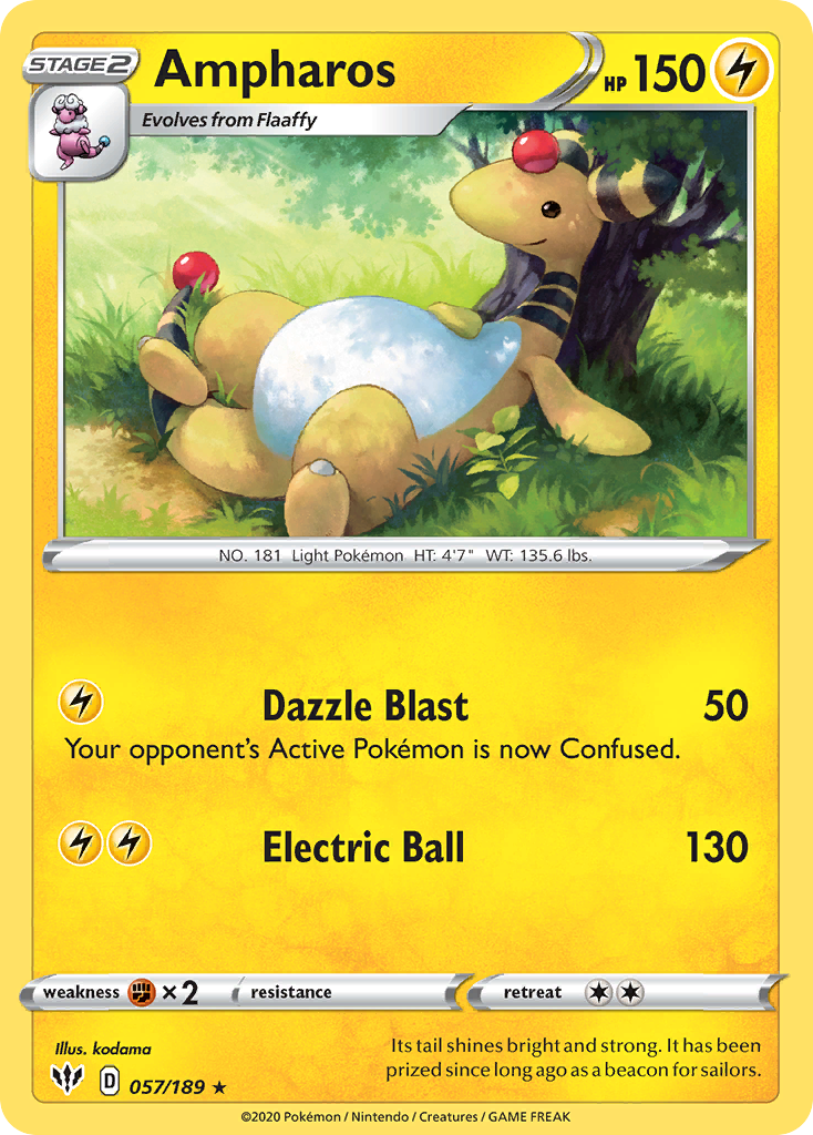 Ampharos (057/189) [Sword & Shield: Darkness Ablaze] | L.A. Mood Comics and Games