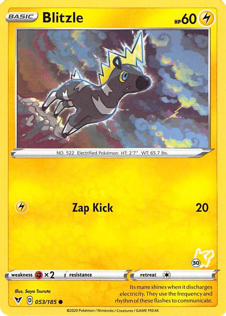 Blitzle (053/185) (Pikachu Stamp #30) [Battle Academy 2022] | L.A. Mood Comics and Games
