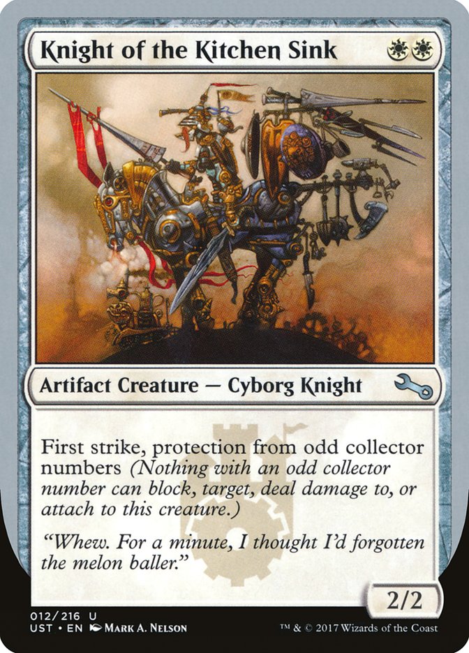 Knight of the Kitchen Sink ("protection from odd collector numbers") [Unstable] | L.A. Mood Comics and Games