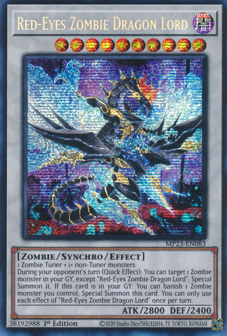 Red-Eyes Zombie Dragon Lord [MP23-EN083] Prismatic Secret Rare | L.A. Mood Comics and Games