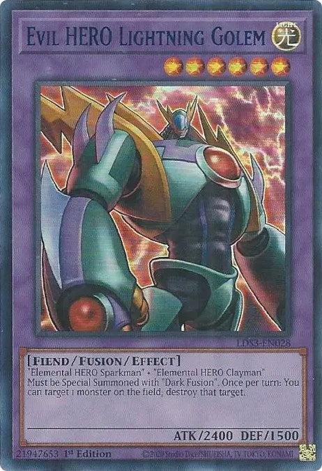 Evil HERO Lightning Golem (Blue) [LDS3-EN028] Ultra Rare | L.A. Mood Comics and Games