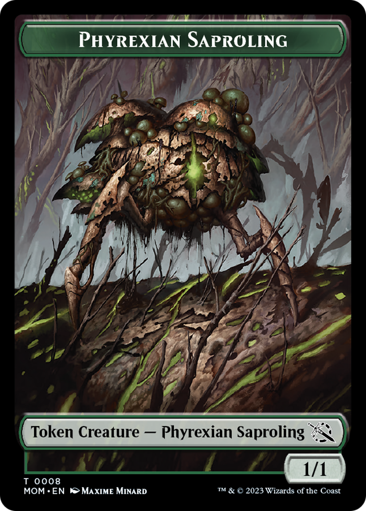 Treasure (21) // Phyrexian Saproling Double-Sided Token [March of the Machine Tokens] | L.A. Mood Comics and Games