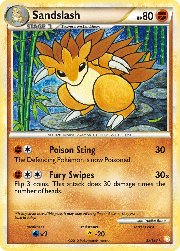 Sandslash (29/123) [HeartGold & SoulSilver: Base Set] | L.A. Mood Comics and Games