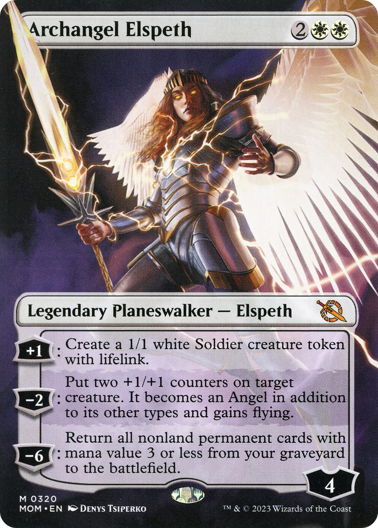 Archangel Elspeth (Borderless Alternate Art) [March of the Machine] | L.A. Mood Comics and Games