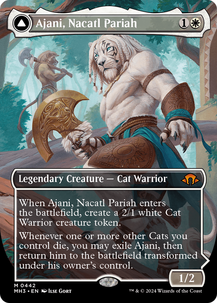 Ajani, Nacatl Pariah // Ajani, Nacatl Avenger (Borderless) [Modern Horizons 3] | L.A. Mood Comics and Games