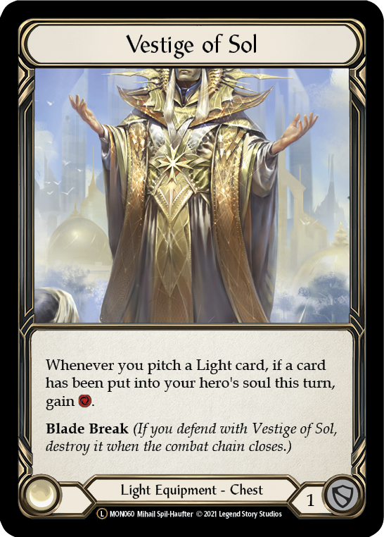 Vestige of Sol [U-MON060-RF] (Monarch Unlimited)  Unlimited Rainbow Foil | L.A. Mood Comics and Games