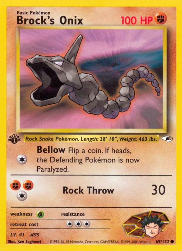 Brock's Onix (69/132) [Gym Heroes 1st Edition] | L.A. Mood Comics and Games