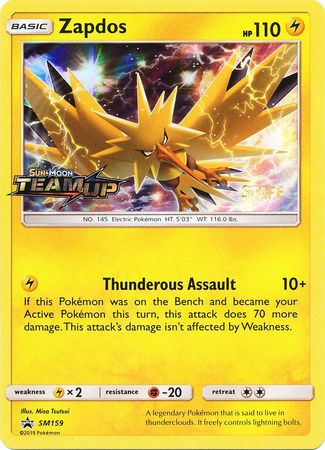 Zapdos (SM159) (Staff) [Sun & Moon: Black Star Promos] | L.A. Mood Comics and Games