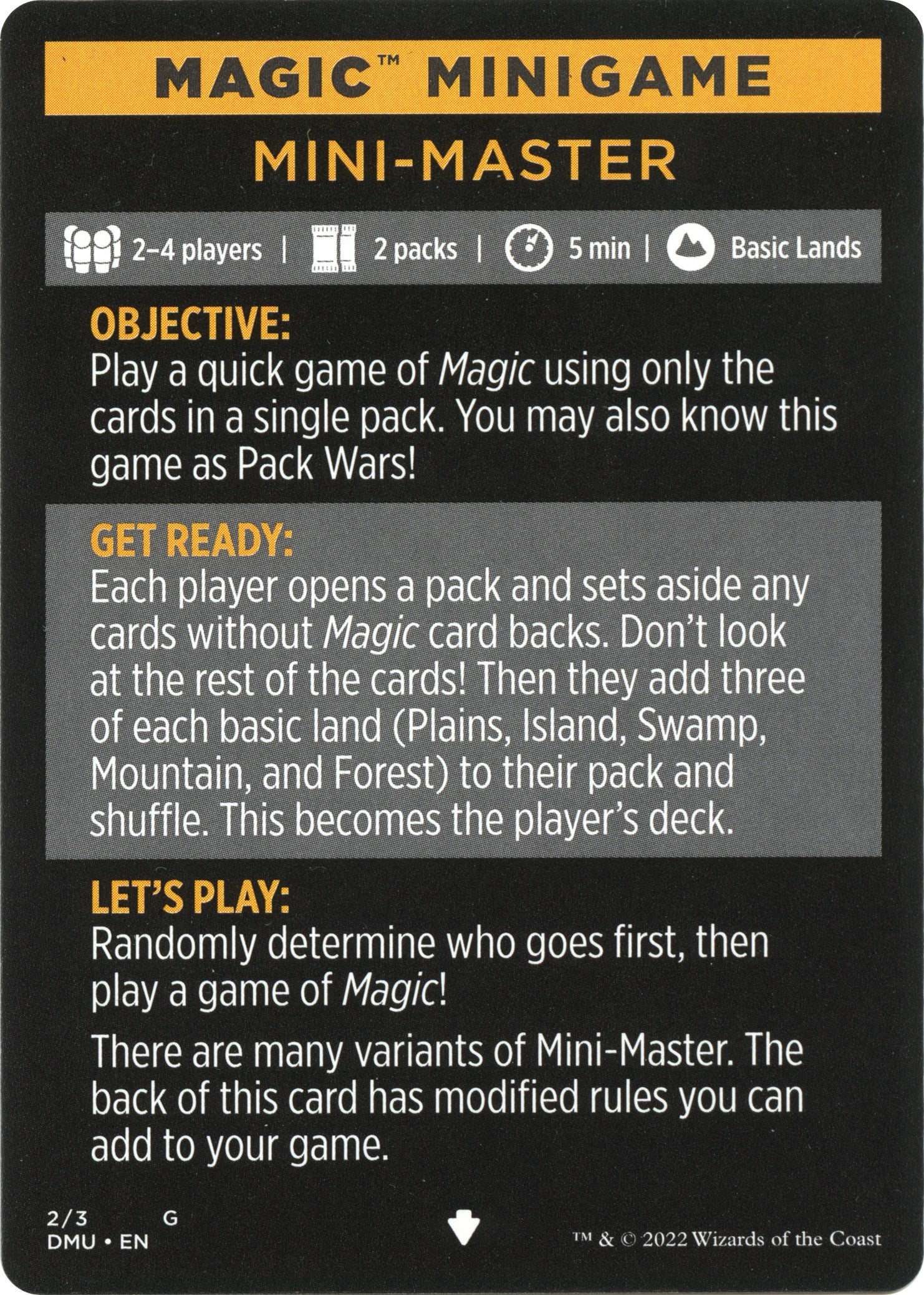 Mini-Master (Magic Minigame) [Dominaria United Minigame] | L.A. Mood Comics and Games