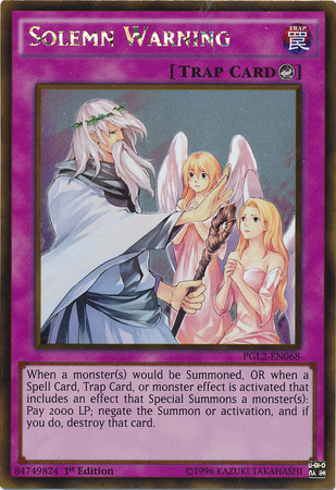 Solemn Warning [PGL2-EN068] Gold Rare | L.A. Mood Comics and Games