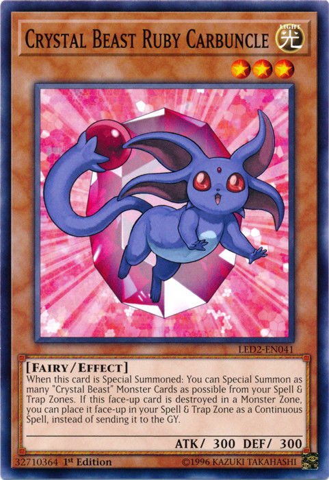 Crystal Beast Ruby Carbuncle [LED2-EN041] Common | L.A. Mood Comics and Games