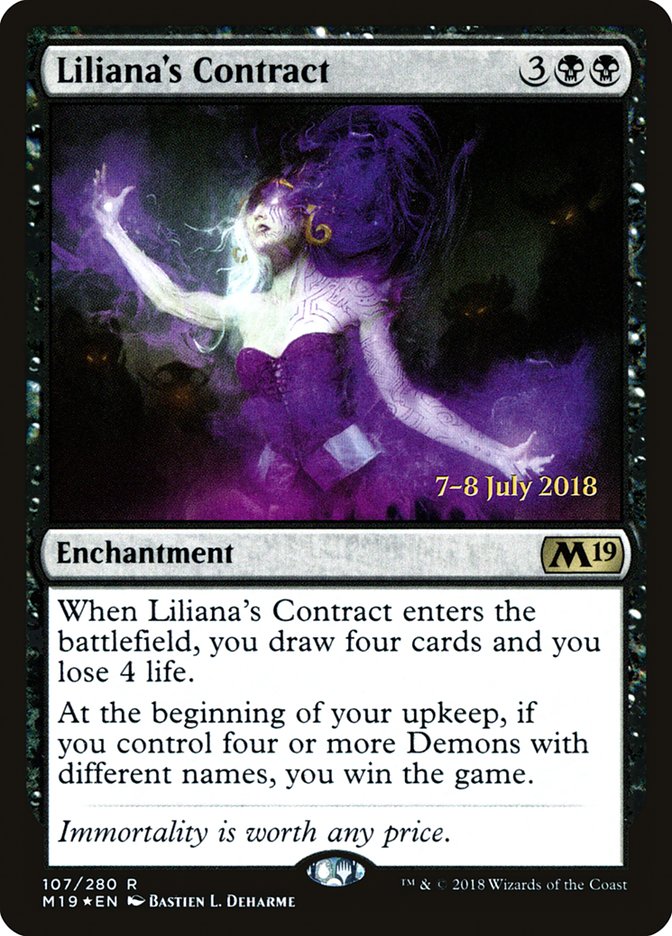 Liliana's Contract [Core Set 2019 Prerelease Promos] | L.A. Mood Comics and Games