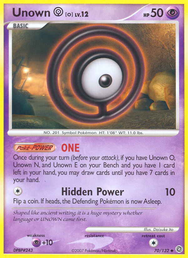 Unown O (70/132) [Diamond & Pearl: Secret Wonders] | L.A. Mood Comics and Games