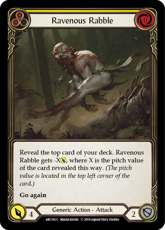 Ravenous Rabble (Yellow) [ARC192-C] (Arcane Rising)  1st Edition Normal | L.A. Mood Comics and Games