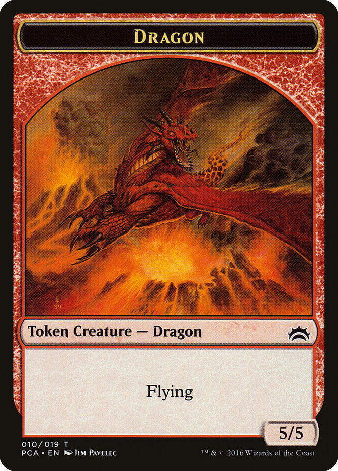Dragon // Saproling Double-Sided Token [Planechase Anthology Tokens] | L.A. Mood Comics and Games
