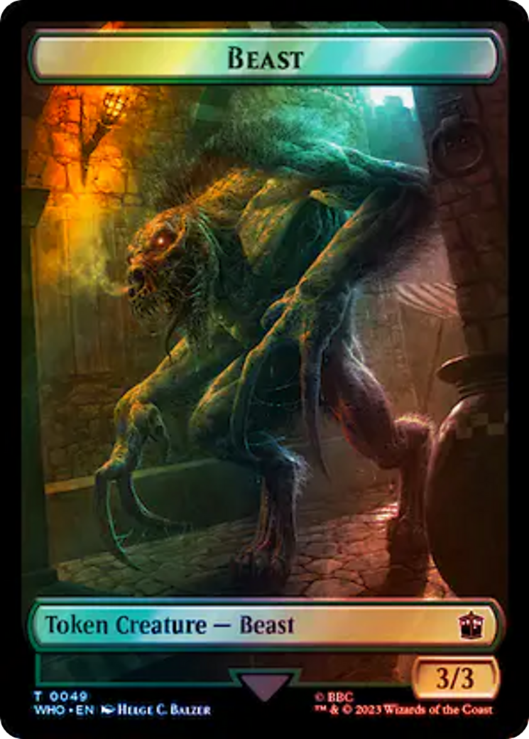 Alien Rhino // Beast Double-Sided Token (Surge Foil) [Doctor Who Tokens] | L.A. Mood Comics and Games
