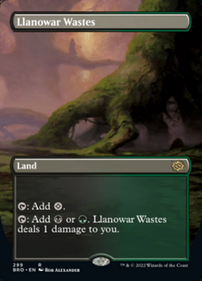 Llanowar Wastes (Borderless Alternate Art) [The Brothers' War] | L.A. Mood Comics and Games