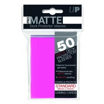 50ct Pro-Matte Bright Pink Standard Deck Protectors | L.A. Mood Comics and Games