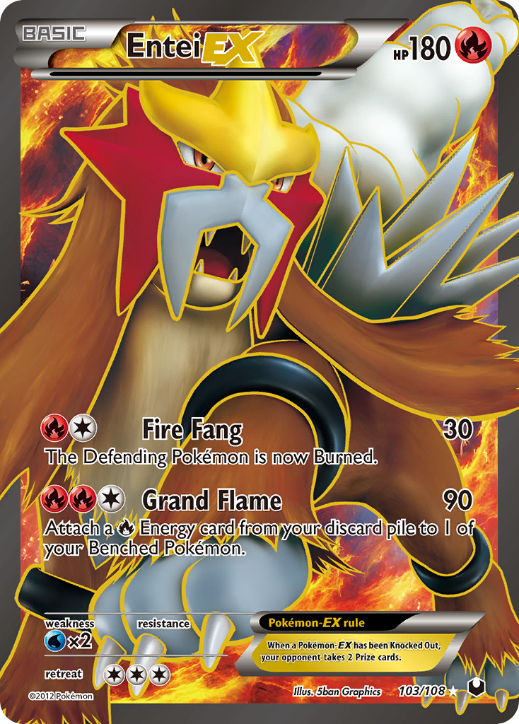 Entei EX (103/108) [Black & White: Dark Explorers] | L.A. Mood Comics and Games