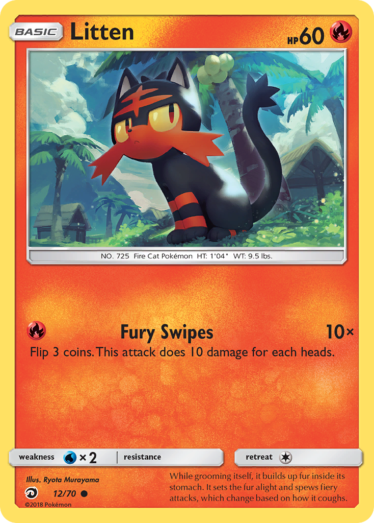 Litten (12/70) [Sun & Moon: Dragon Majesty] | L.A. Mood Comics and Games