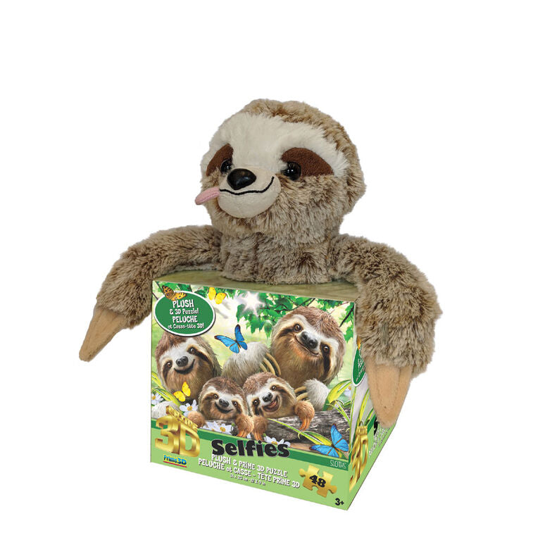 Prime 3D: Howard Robinsn Sloth Selfie Puzzle with Plush - 48 pieces | L.A. Mood Comics and Games