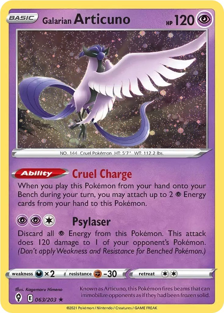 Galarian Articuno (063/203) (Cosmos Holo) [Sword & Shield: Evolving Skies] | L.A. Mood Comics and Games