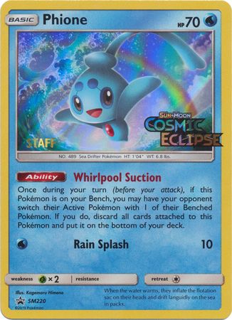 Phione (SM220) (Staff Prerelease Promo) [Sun & Moon: Black Star Promos] | L.A. Mood Comics and Games