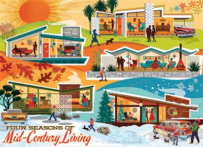 Puzzle 500 Four Seasons of Mid-Century Living | L.A. Mood Comics and Games