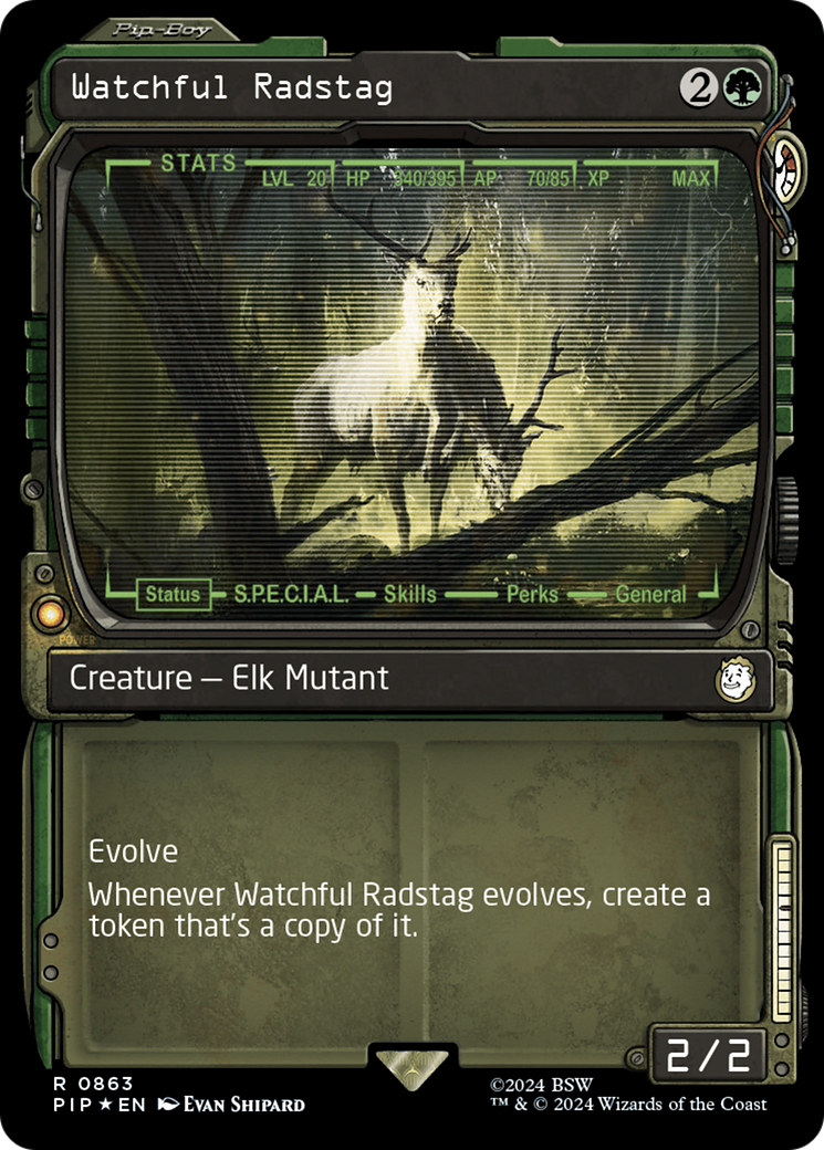 Watchful Radstag (Showcase) (Surge Foil) [Fallout] | L.A. Mood Comics and Games