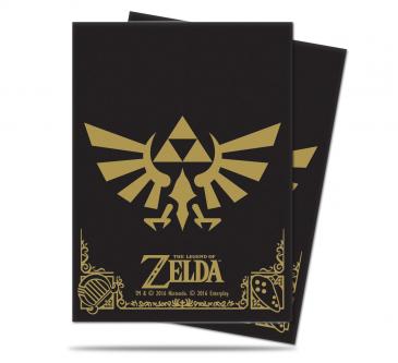 Ultra Pro  Legend of Zelda: "Hyrule Crest" Deck Protector sleeves (Black & Gold) 65ct | L.A. Mood Comics and Games