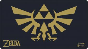The Legend of Zelda - Black & Gold Hyrule Crest Playmat with Playmat Tube | L.A. Mood Comics and Games