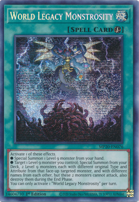 World Legacy Monstrosity [MP20-EN076] Prismatic Secret Rare | L.A. Mood Comics and Games