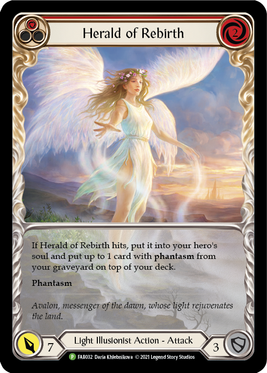 Herald of Rebirth (Red) [FAB032] (Promo)  Rainbow Foil | L.A. Mood Comics and Games