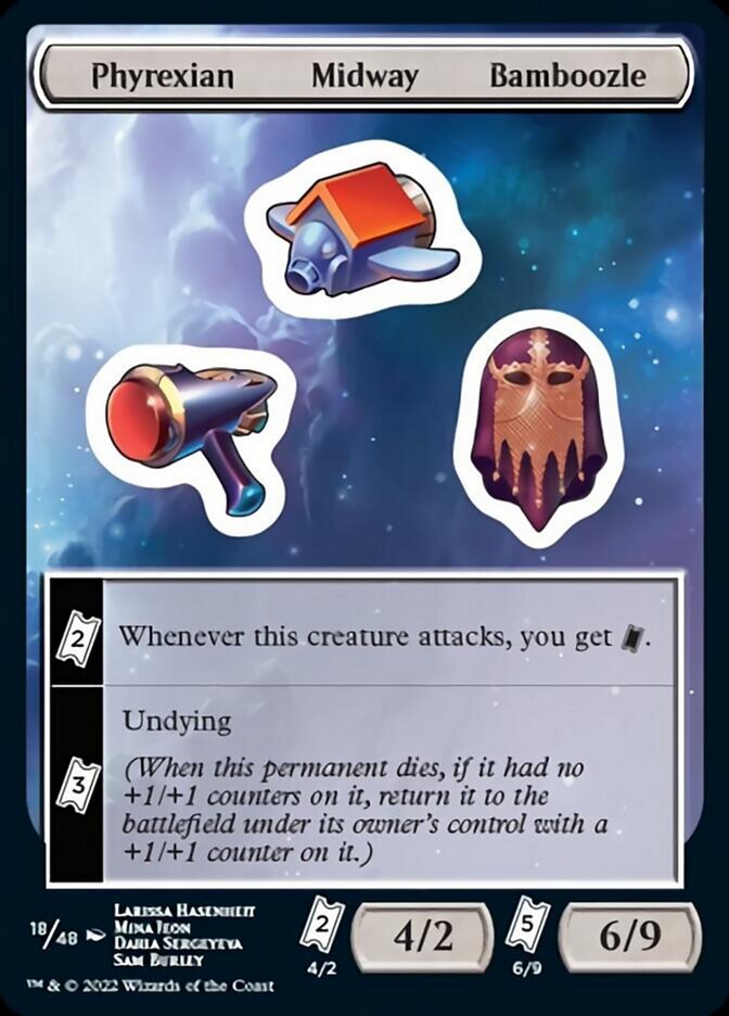 Phyrexian Midway Bamboozle [Unfinity Stickers] | L.A. Mood Comics and Games