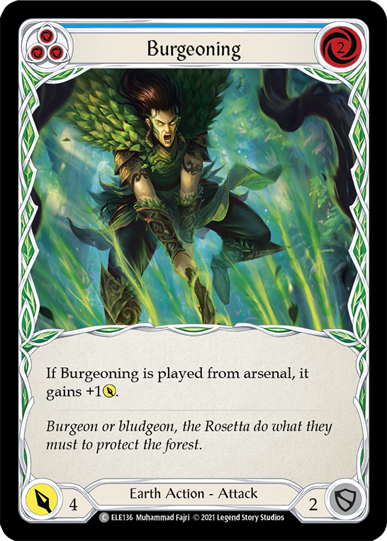 Burgeoning (Blue) [ELE136] (Tales of Aria)  1st Edition Rainbow Foil | L.A. Mood Comics and Games