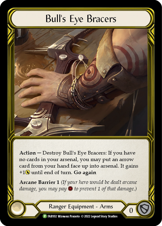 Bull's Eye Bracers (Golden) [FAB102] (Promo)  Cold Foil | L.A. Mood Comics and Games