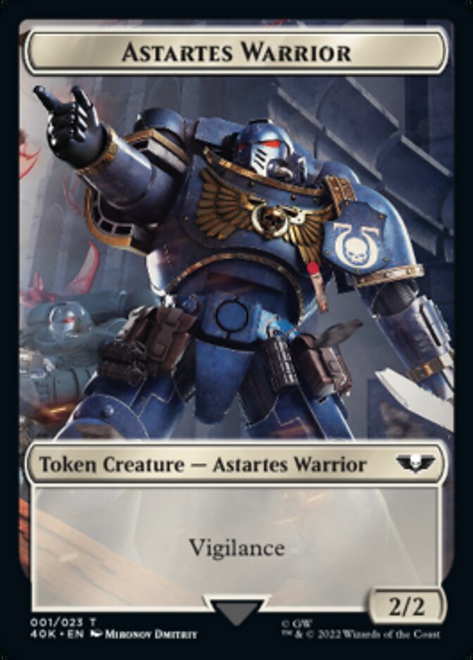 Astartes Warrior // Clue Double-Sided Token (Surge Foil) [Warhammer 40,000 Tokens] | L.A. Mood Comics and Games