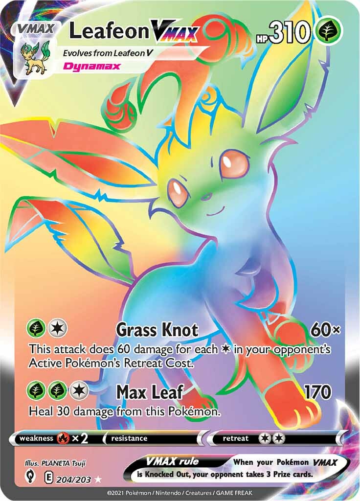 Leafeon VMAX (204/203) [Sword & Shield: Evolving Skies] | L.A. Mood Comics and Games