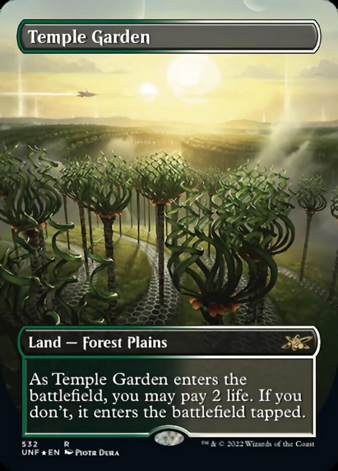Temple Garden (Borderless) (Galaxy Foil) [Unfinity] | L.A. Mood Comics and Games