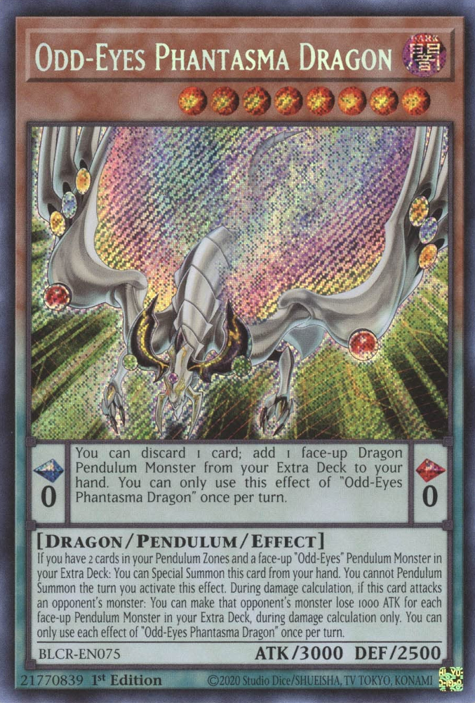 Odd-Eyes Phantasma Dragon [BLCR-EN075] Secret Rare | L.A. Mood Comics and Games