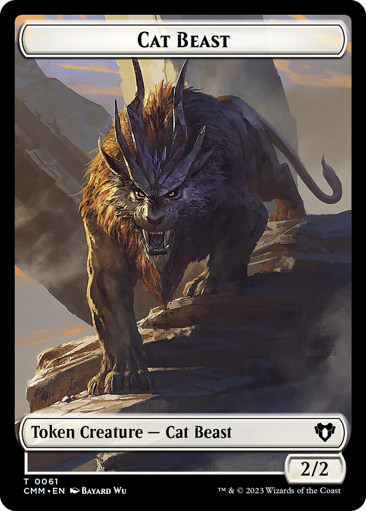 Cleric // Cat Beast Double-Sided Token [Commander Masters Tokens] | L.A. Mood Comics and Games