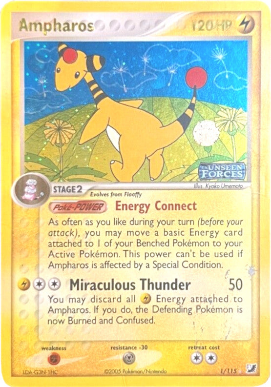 Ampharos (1/115) (Stamped) [EX: Unseen Forces] | L.A. Mood Comics and Games